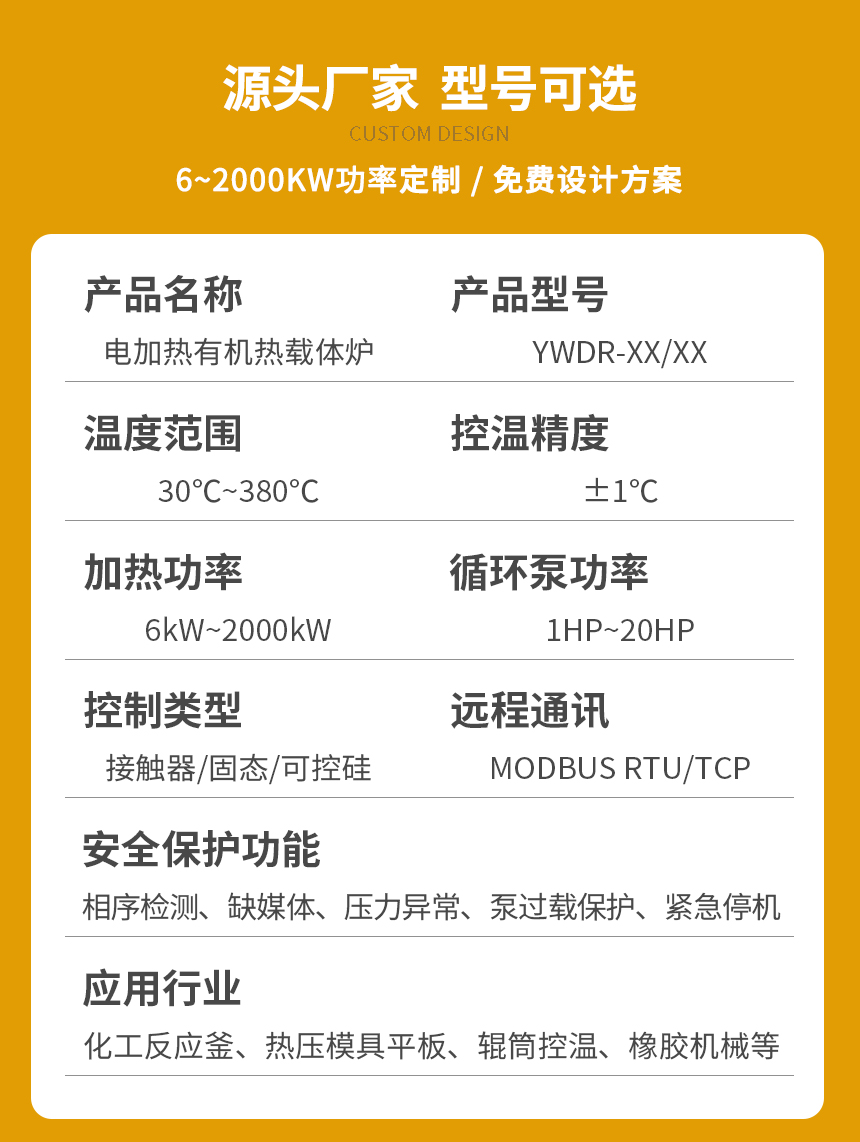 分區供熱有機熱載體鍋爐參數